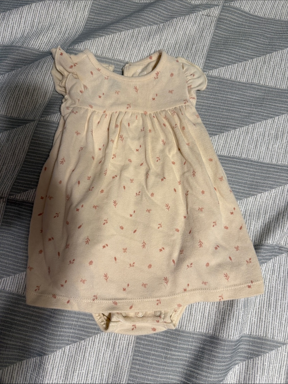 Carter's Cream Infant Dress with Pink Floral Accents